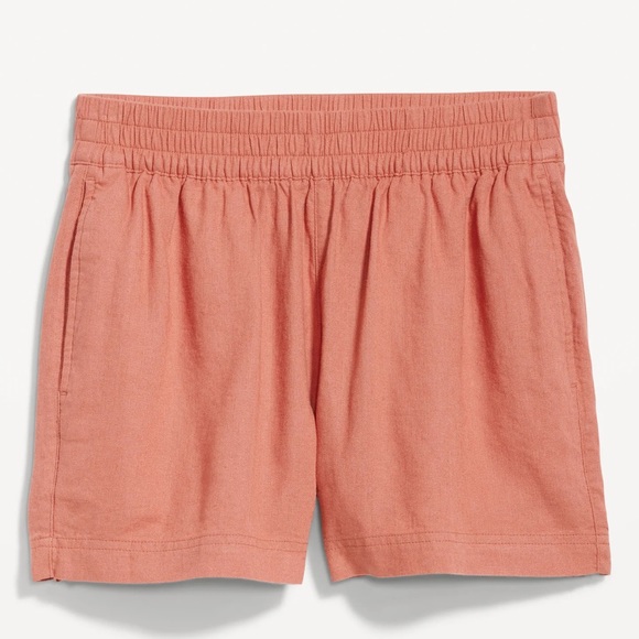 NWT OLD NAVY High-Waisted Linen-Blend Pull-On Shorts -- 3.5- Amberglow MEDIUM - Picture 1 of 4